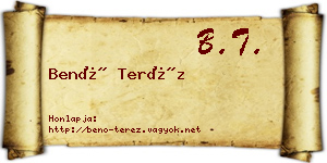 Benő Teréz névjegykártya